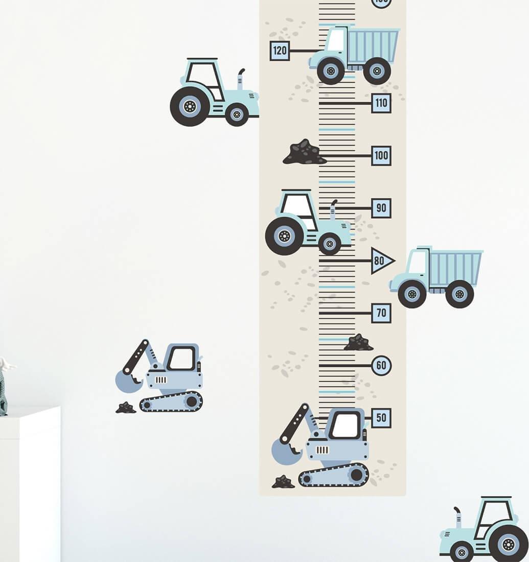 Pastelowe Love Miarka | Pojazdy niebieskie - Naklejka na ścianę