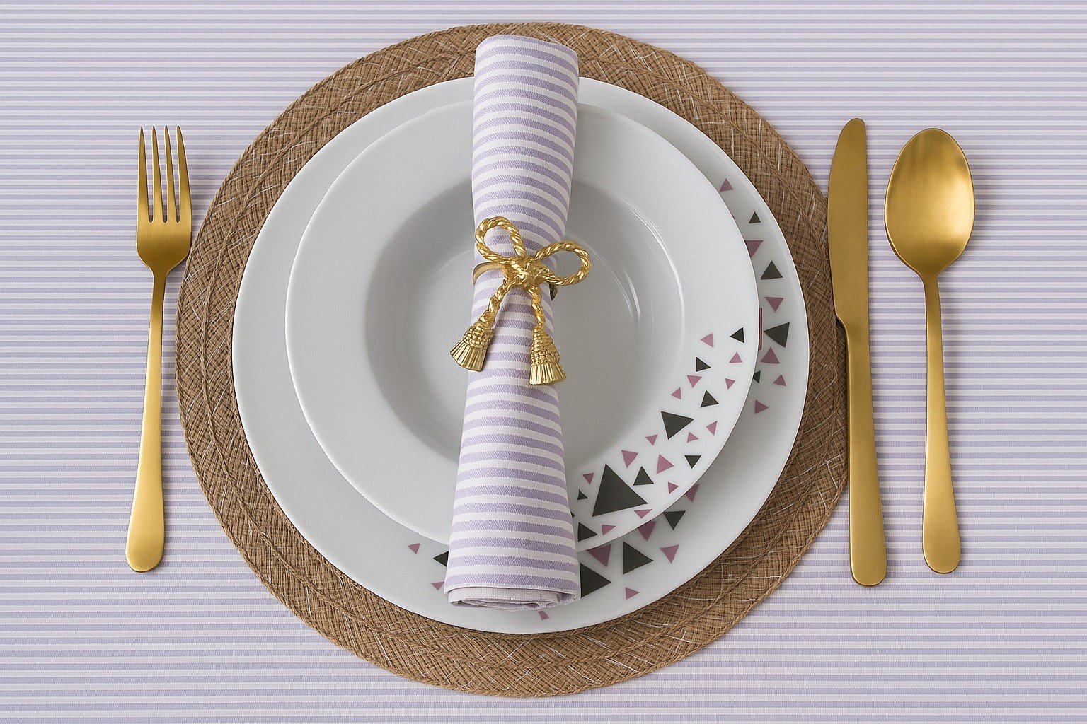 Komplet talerzy dla 6 osób Geometric 18 el.