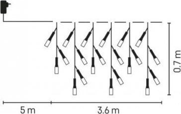 Lampki choinkowe Emos Lampki choinkowe icicles LED 200 6W 3,6m 8 programów zimna biel