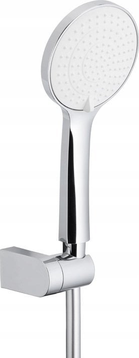 Słuchawka prysznicowa KFA ANGELIT NATRYSK PUNKTOWY, RĄCZKA NATRYSKOWA 3-FUNKCYJNA, SILIKONOWA (BIAŁY-CHROM) + WĄŻ PVC 1500 FLEX + UCHWYT ŚCIENNY PRZEG