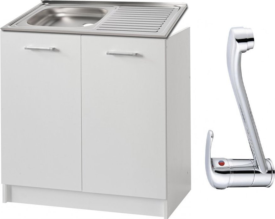 Stamar Szafka kuchenna + zlew + bateria 80 biała