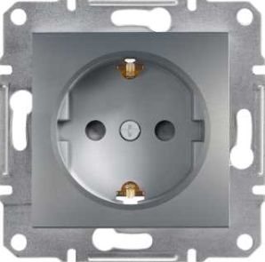 Schneider Electric Gniazdo instalacyjne Asfora pojedyncze schuko z przesłonami antracyt (EPH2900271)