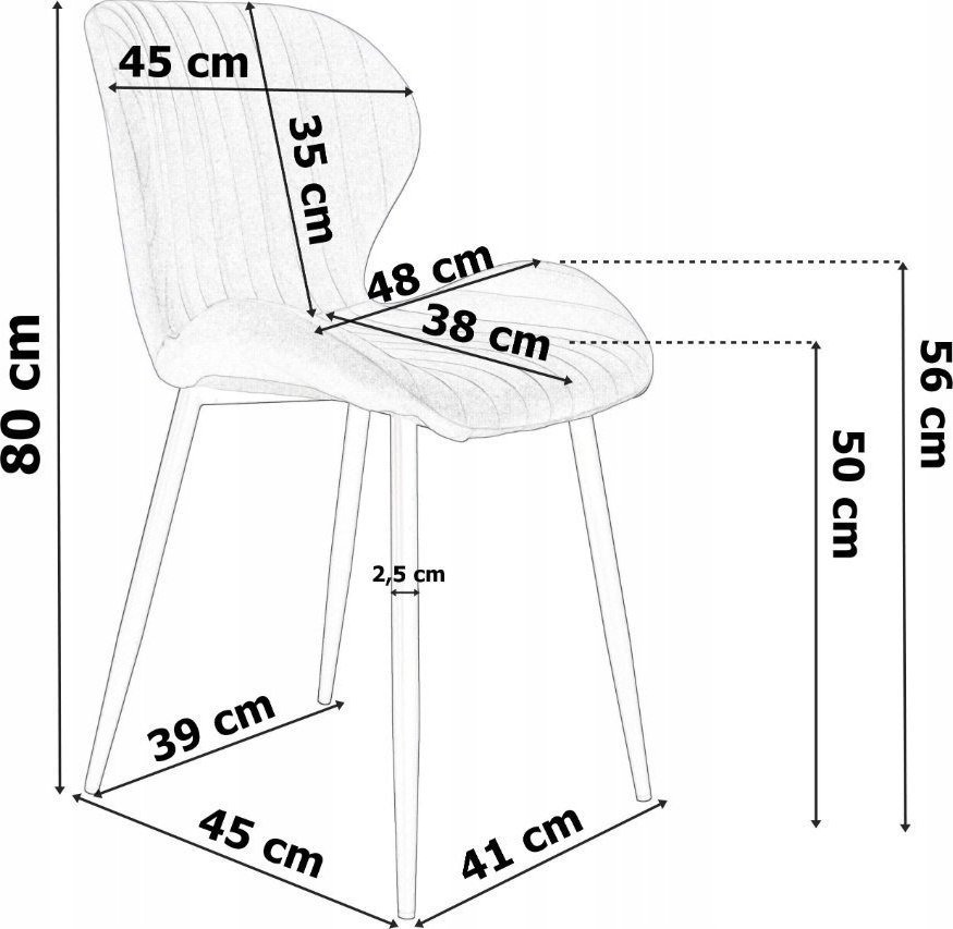Lugano Krzesło tapicerowane MONTI BLACK PU