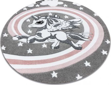 Dywany Łuszczów Dywan PETIT PONY KUCYK KONIK koło szary, koło 120 cm