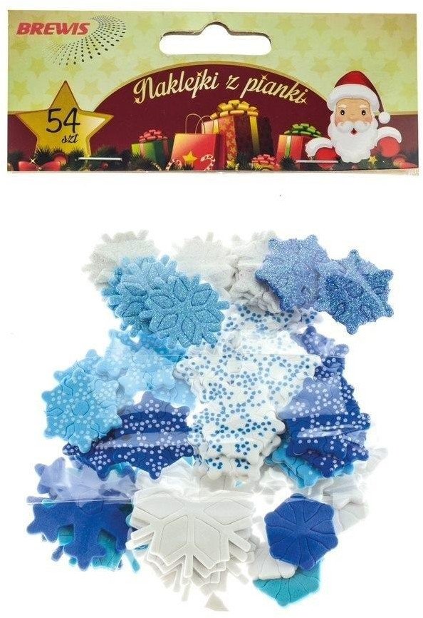 Naklejki z pianki śnieżynki 54szt