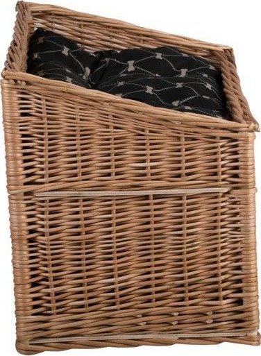 WickerPL RUBY DOMEK WIKLINOWY DLA KOTA PIĘTROWE LEGOWISKO DLA ZWIERZĄT Z PODUSZKAMI 56X36 H32/42 CM