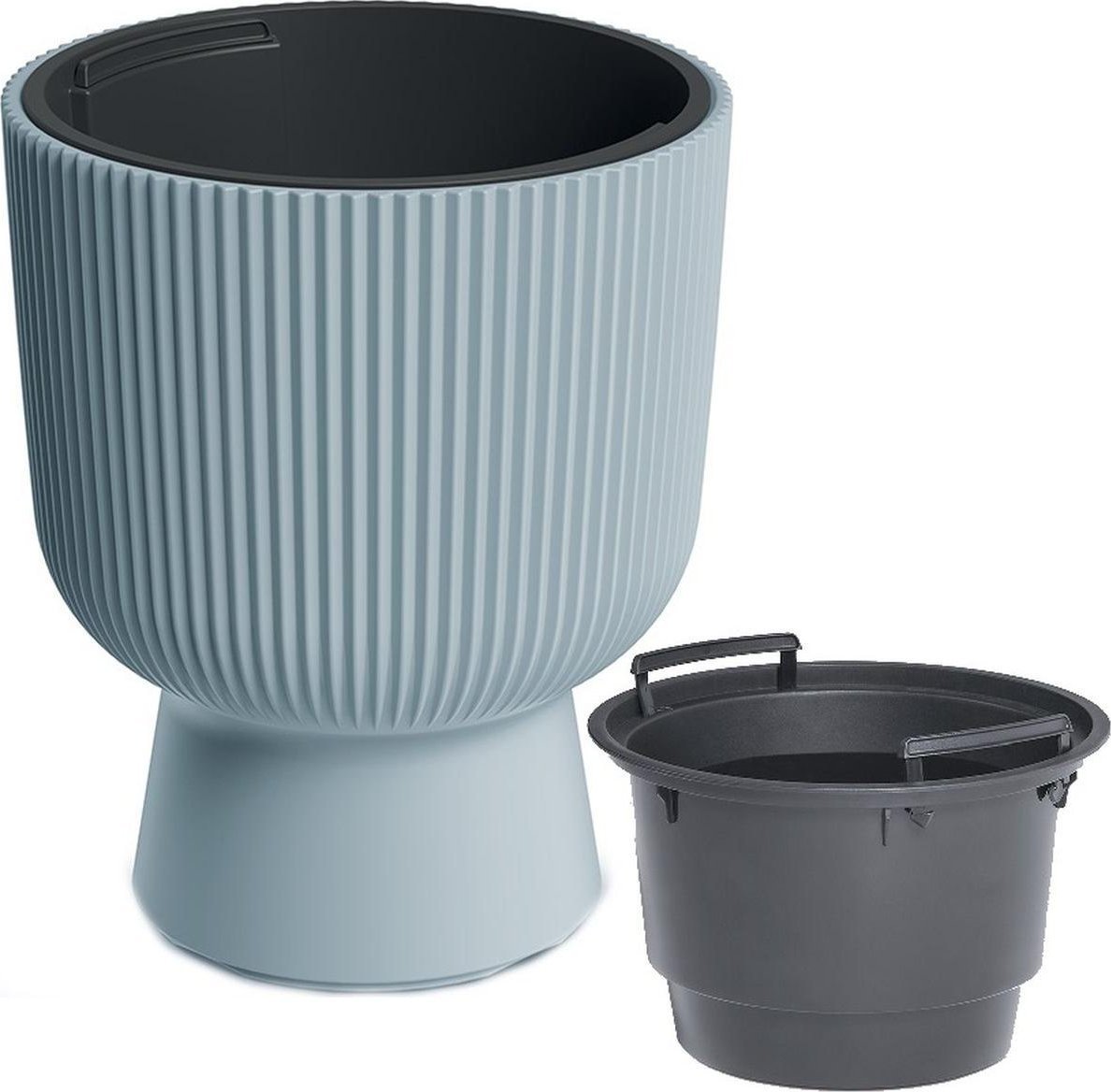 Prosperplast DONICZKA DO KWIATÓW MILLY NA NODZE ŚR 30CM JASNY SZARY