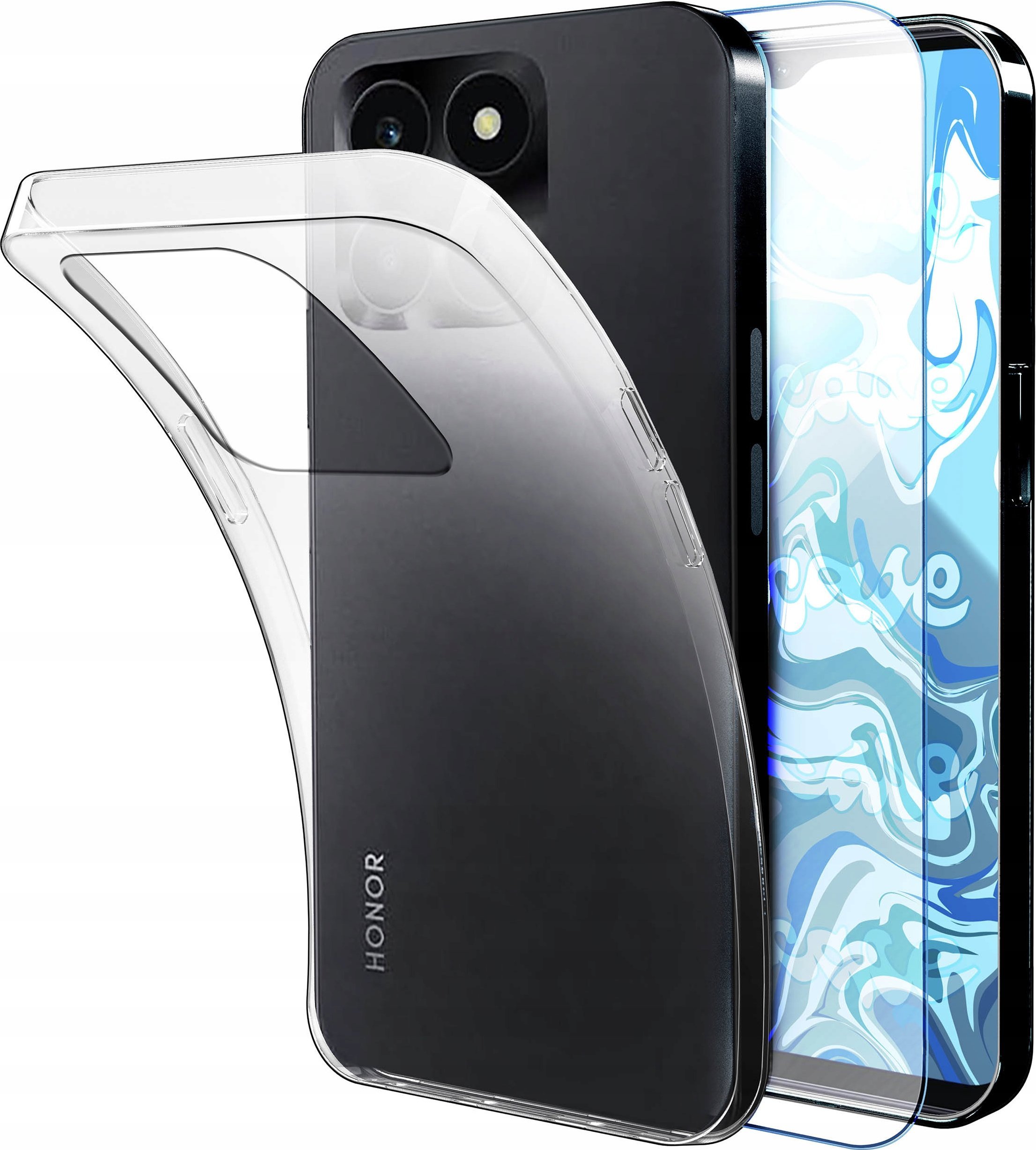 Hello Case ETUI DO HONOR X6A GUMOWE OBUDOWA CASE SILIKON SLIM POKROWIEC CLEAR SZKŁO