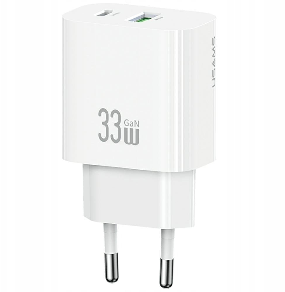 Ładowarka sieciowa USAMS CC317 T65 33W 1xUSB-C 1xUSB-A Fast Charging biały
