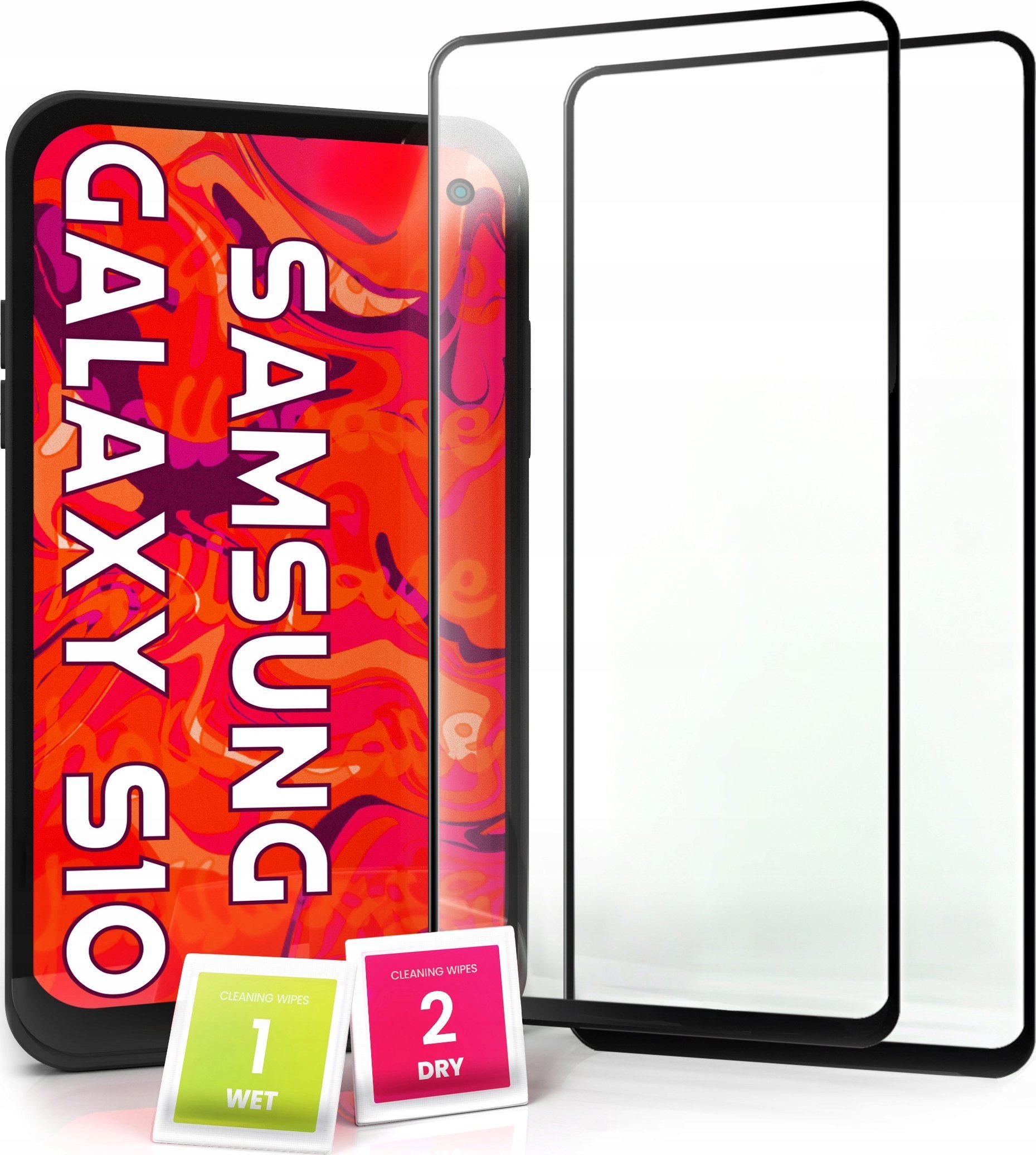 Hello Case 2-pak Szkło Hartowane do Samsung Galaxy S10 Ochronne Pełne Na cały ekran 5D