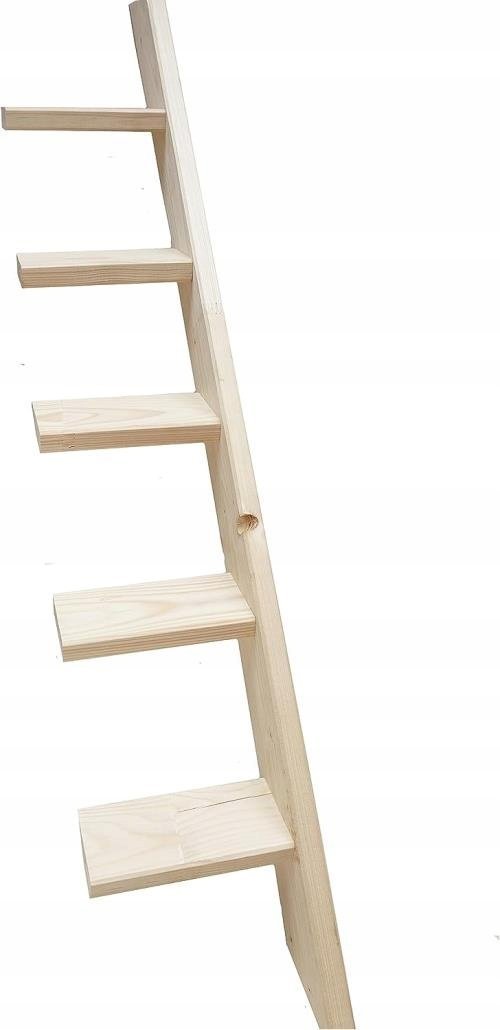 SCHODKI DRABINKA DLA KOTA 5 STOPNI DREWNO 1 M
