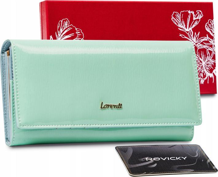 Lorenti Lakierowany, duży portfel damski ze skóry naturalnej Lorenti NoSize