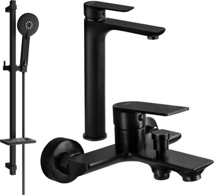 Mexen Mexen Alfa DQ40 zestaw wannowy, czarny - 745713DQ40-70