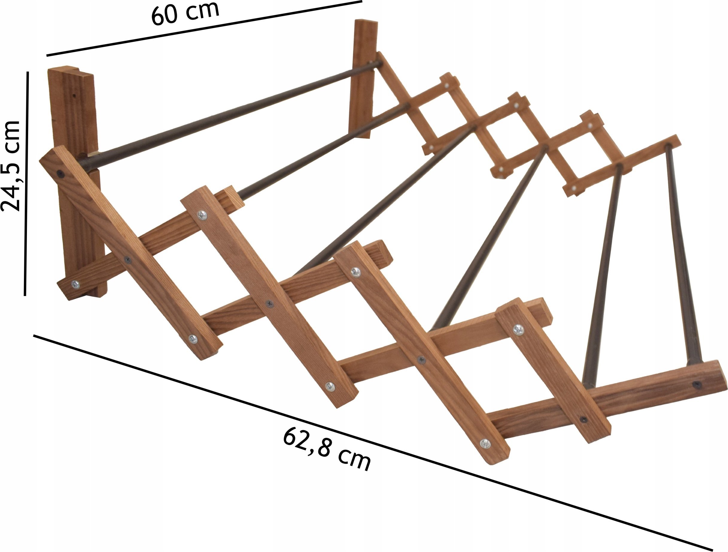 Sepio Suszarka na pranie ubrania ścienna harmonijka 60 cm drewniana odporna eco