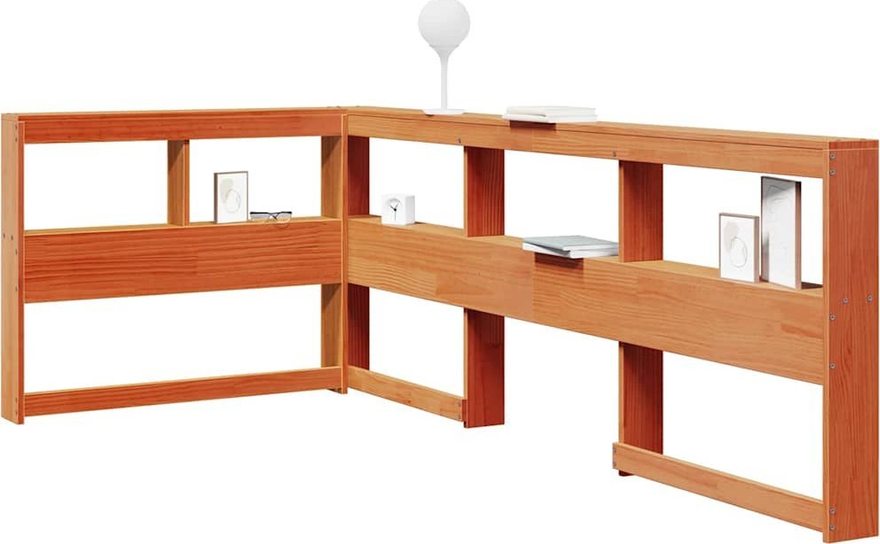 vidaXL Regał na książki z zagłówkiem, woskowy brąz, 100 cm, sosnowe