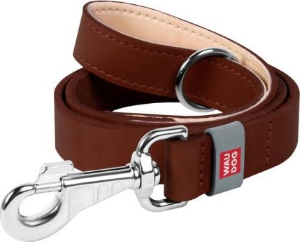 Collar Smycz dla psa z naturalnej skóry WAUDOG szer. 14 mm, dł. 122 cm brązowa