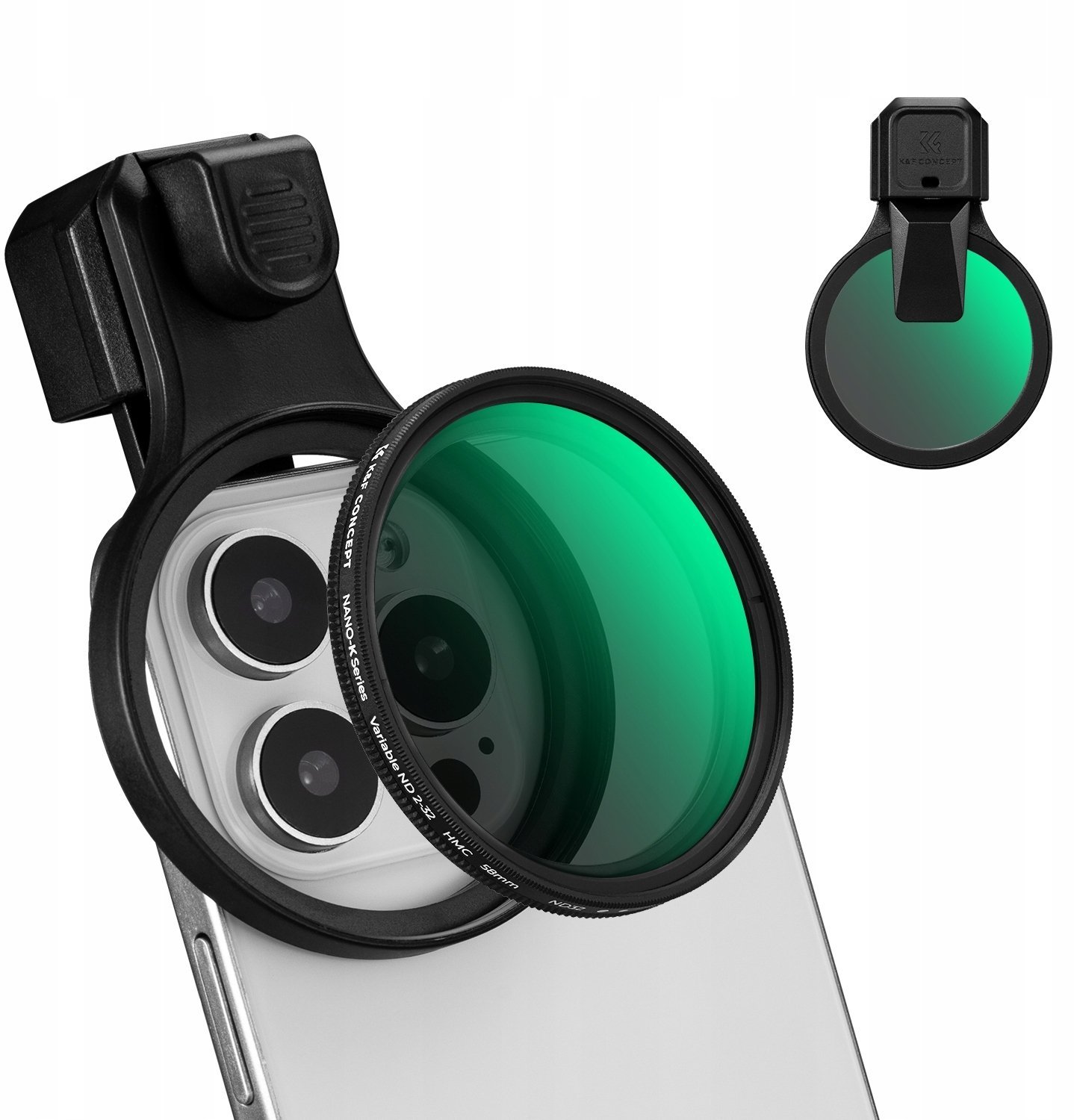 Obiektyw Soczewka Filtr Szary Nd2–nd32 Do Telefonu Smartfona 58mm Klips K&f / Kf15.0023