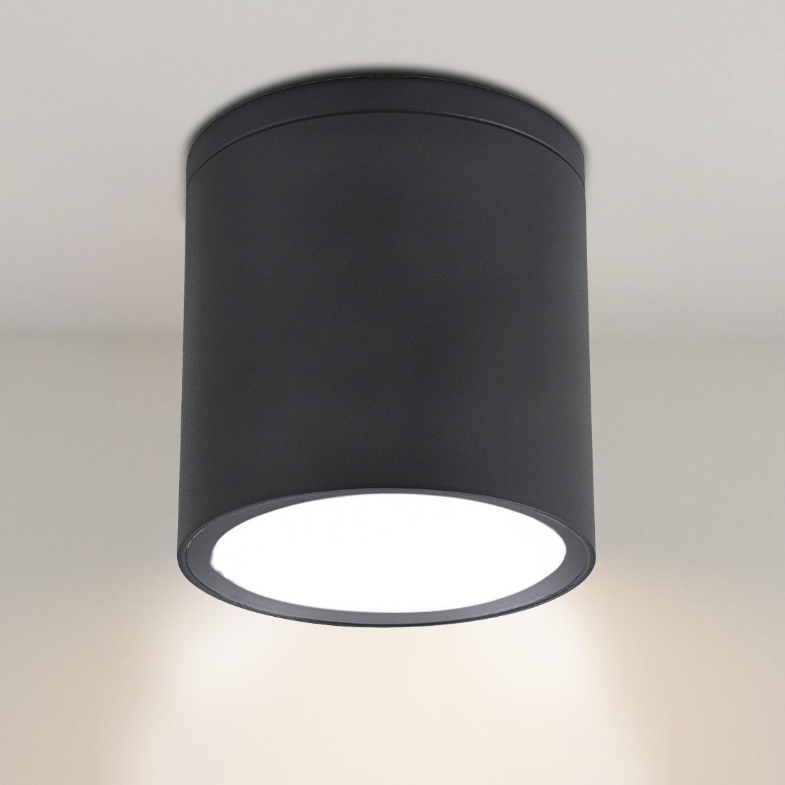 Polux Zewnętrzna lampa sufitowa Ohio outdoor IP54 czarna tuba nowoczesna