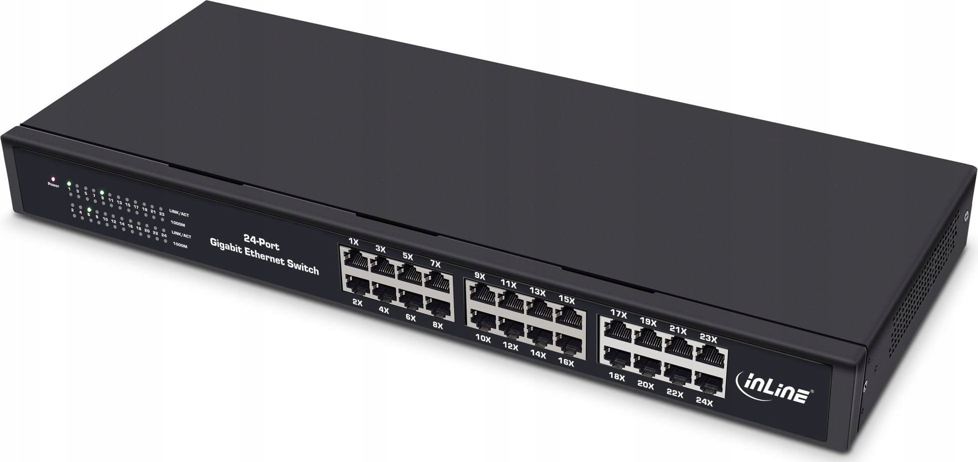 Switch InLine ® Gigabit Network Switch 24-Port, 1Gb/s, 19" 1U, metal, fanless