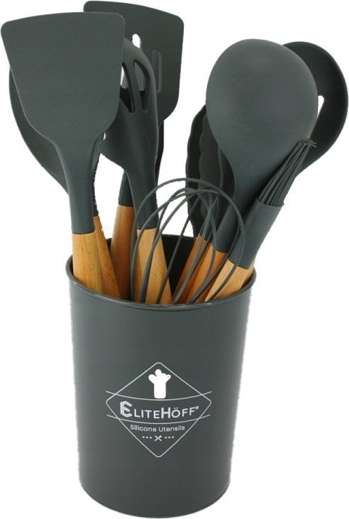 Elitehoff ZESTAW 12 PRZYBORÓW KUCHENNYCH W STOJAKU E-6289