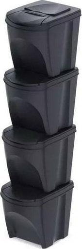 Kosz na śmieci Prosperplast KEDEN KOSZ NA ŚMIECI SORTIBOX 25L SET 4 - ANTRACYT ECO WOOD