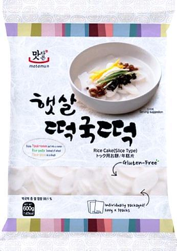 Young Poong Co Kluski ryżowe do Tteokguk, małe plasterki 600g (3 x 200g) - Matamun