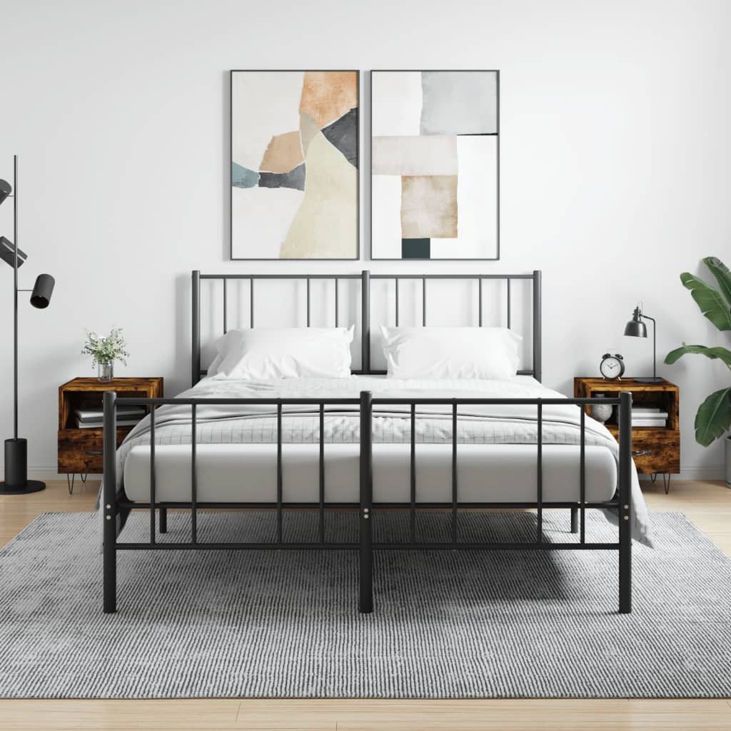 vidaXL Szafki nocne, 2 szt., przydymiony dąb, 40x35x47,5 cm