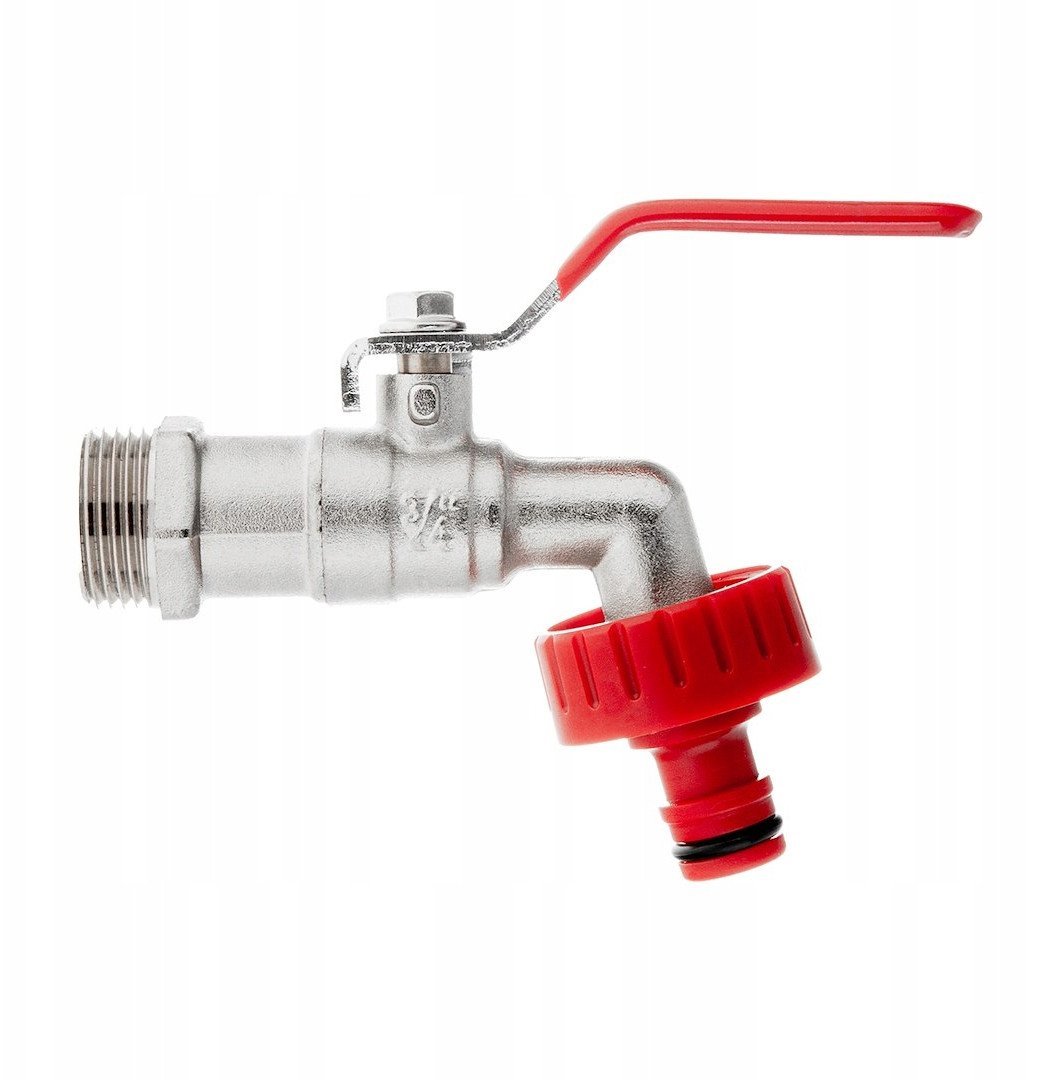 Zestaw – kran 3/4" z wyjściem na GZ 1" + nypel do szybkozłącza – mauser (50)