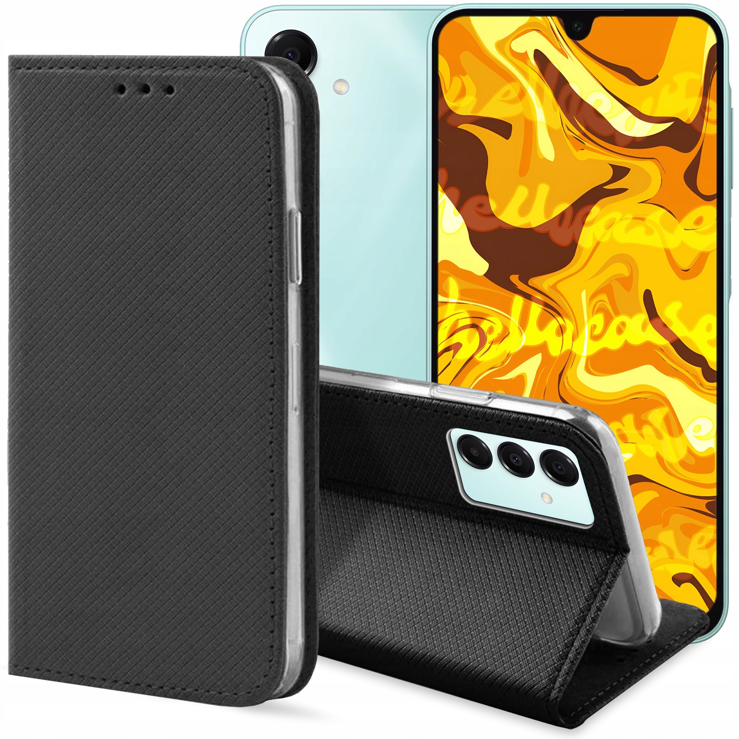 Etui Z Klapką Do Motorola One Fusion Plus Wzory Magnetyczny Pokrowiec Ochronny Futerał Czarna Obudowa Z Nadrukiem Ochrona Book0025