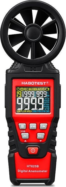Habotest Cyfrowy anemometr miernik prędkości wiatru Habotest HT625B, USB