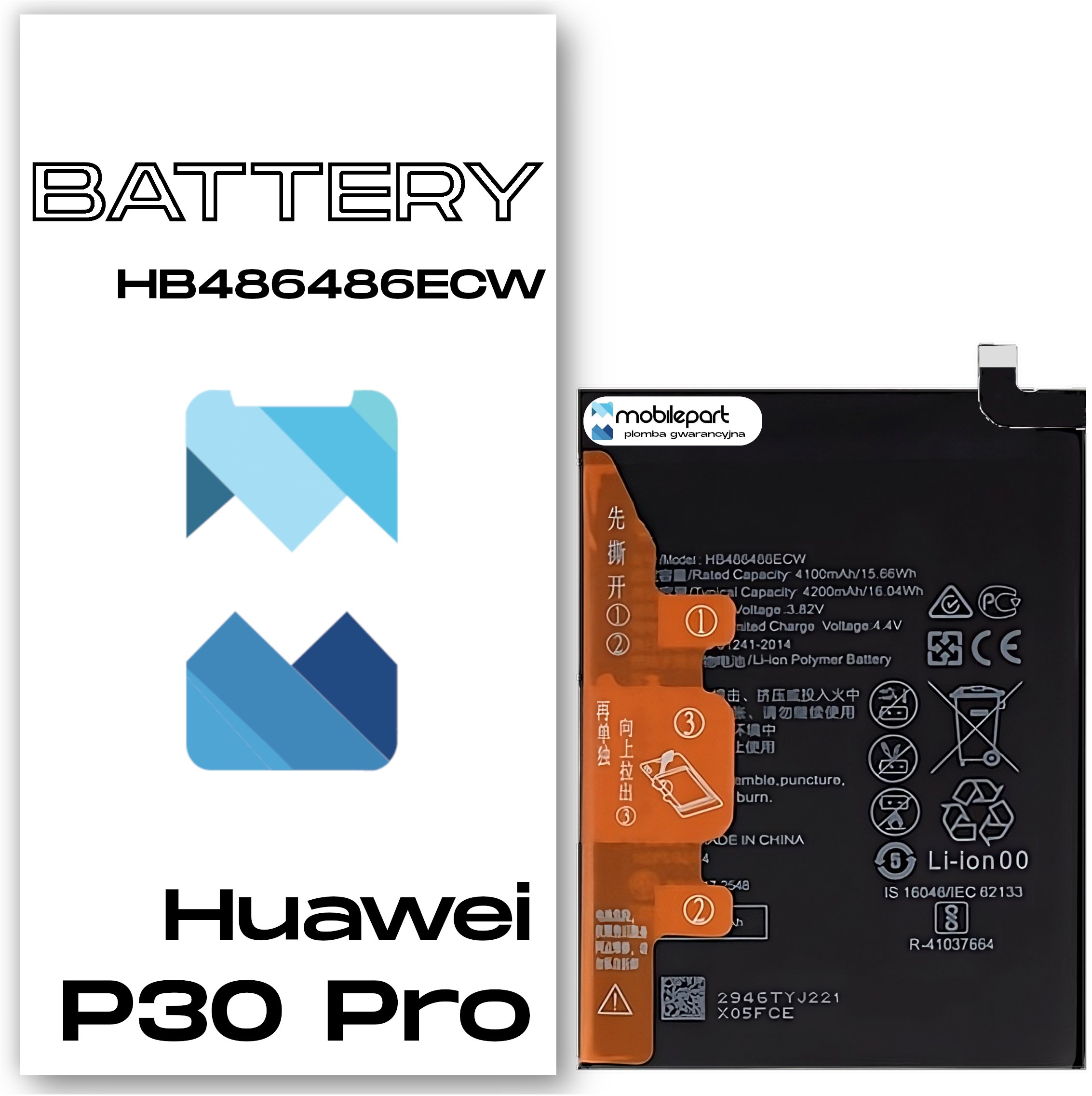 Bateria do Huawei P30 Pro Świeżej Produkcji Nowy Akumulator HB486486ECW