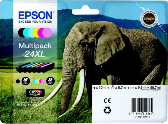Tusz Epson 24XL MultiPack (black, cyan, magenta, yellow, photo cyan, photo magenta)