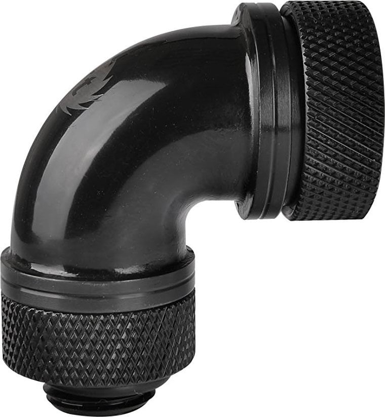 Thermaltake Złączka kątowa 90° PETG Pacific 1/4" x 16mm Czarna (CL-W097-CA00BL-A)