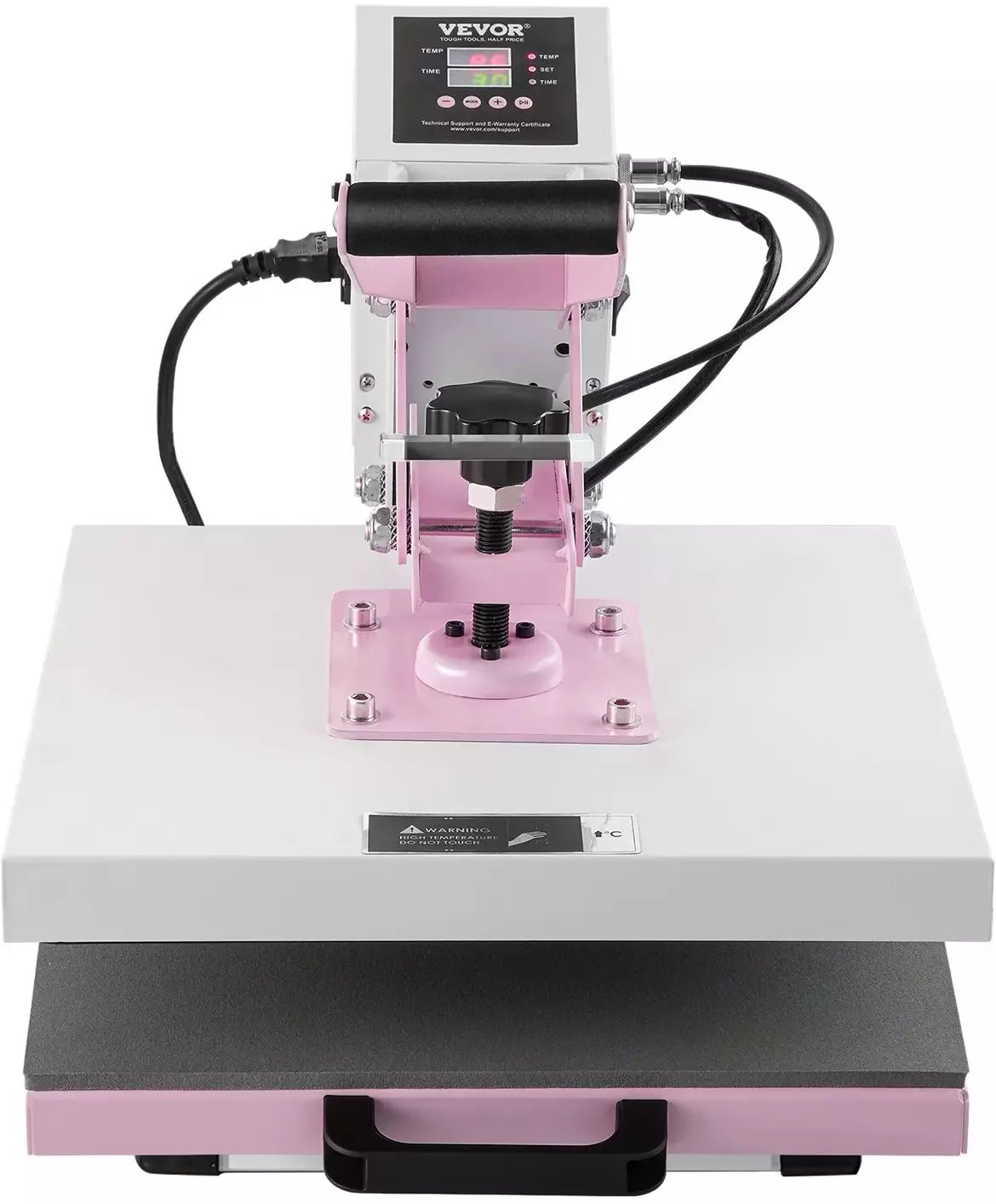 Prasa termiczna 38x38 cm z wysuwem do koszulek transfer ciepła różowa