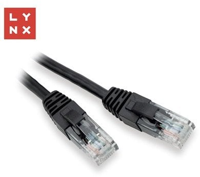 LYNX UTP patch kabel Cat5e, PVC, CCA, 15m, černý