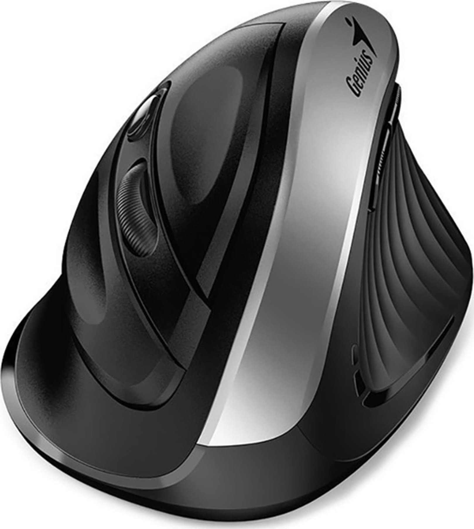 Mysz Genius Genius Mysz Ergo 8250S, 1600DPI, 2.4 [GHz], optyczna, 6kl., bezprzewodowa, czarno-srebrna, 1 szt AA, wertykalna