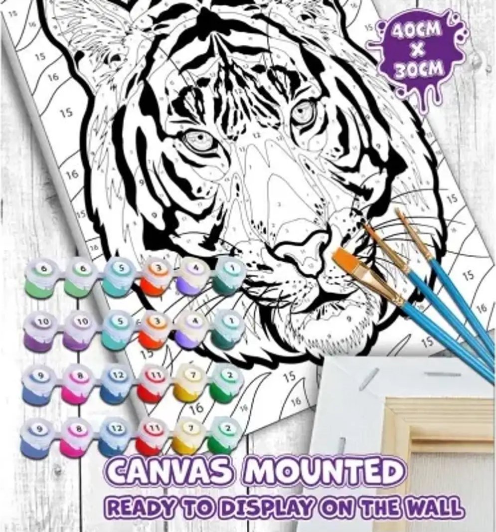 Planet Splat malowanie według numerów, TIGRAS 30x40 cm