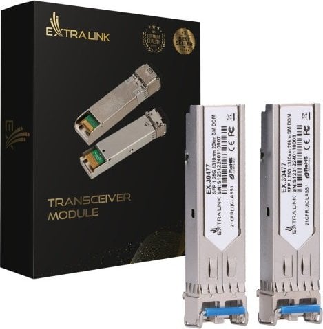 Moduł SFP ExtraLink EXTRALINK SFP 1.25G 1310NM 20KM SM DOM 2-PACK (DEDICATED TO HP/ARUBA)
