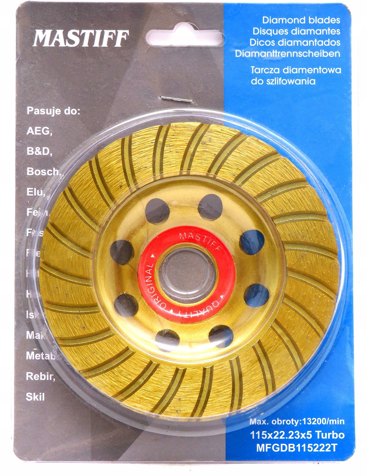 TARCZA 115 DIAMENTOWA GARNKOWA TURBO DO SZLIFOWANIA BETONU KAMIENIA