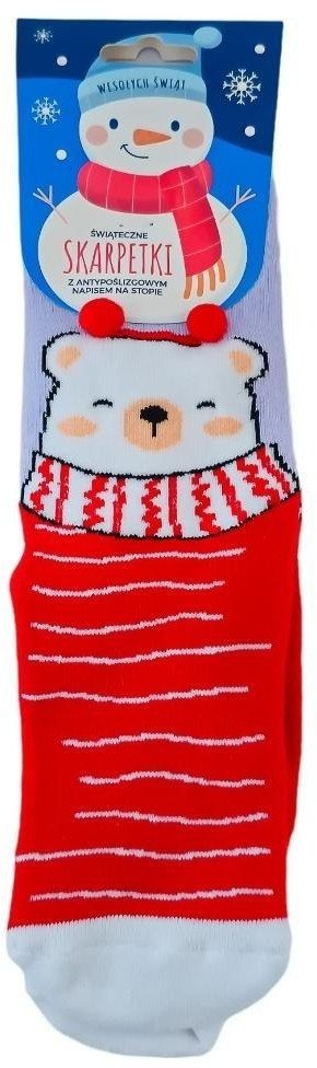 Skarpetki z pomponami Miś