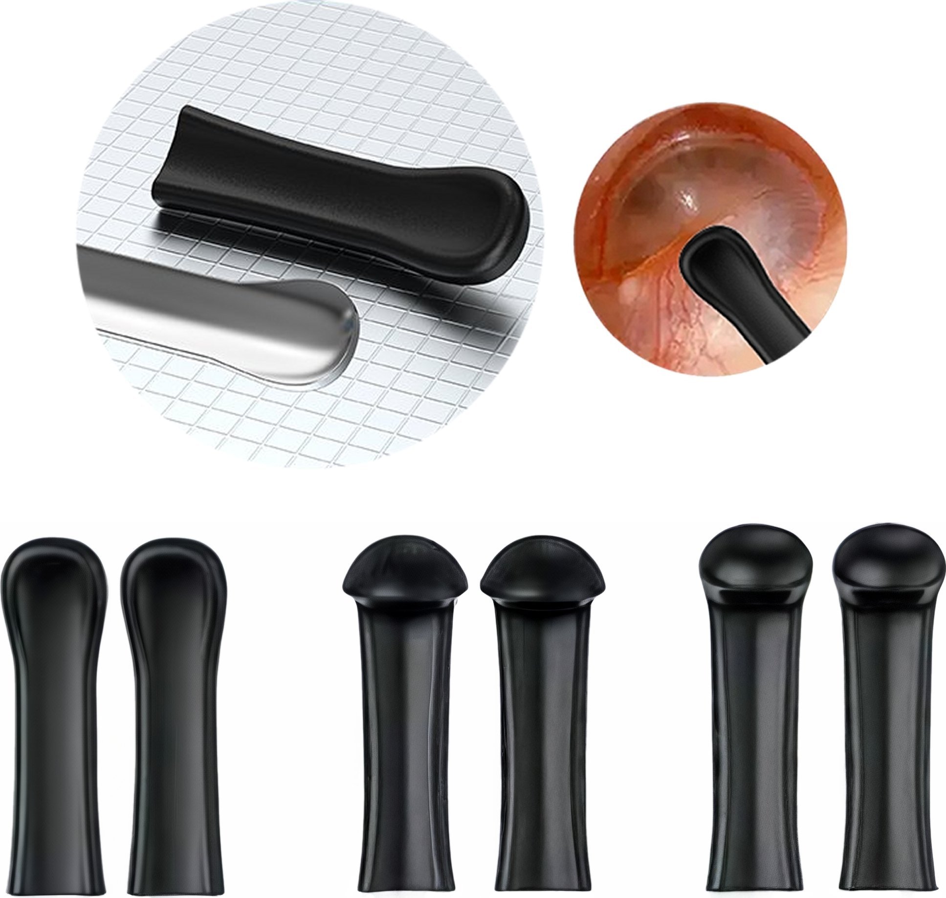 SILIKONOWE WYMIENNE KOŃCÓWKI DO OTOSKOPÓW, ZESTAW 6 NAKŁADEK NA OTOSKOP