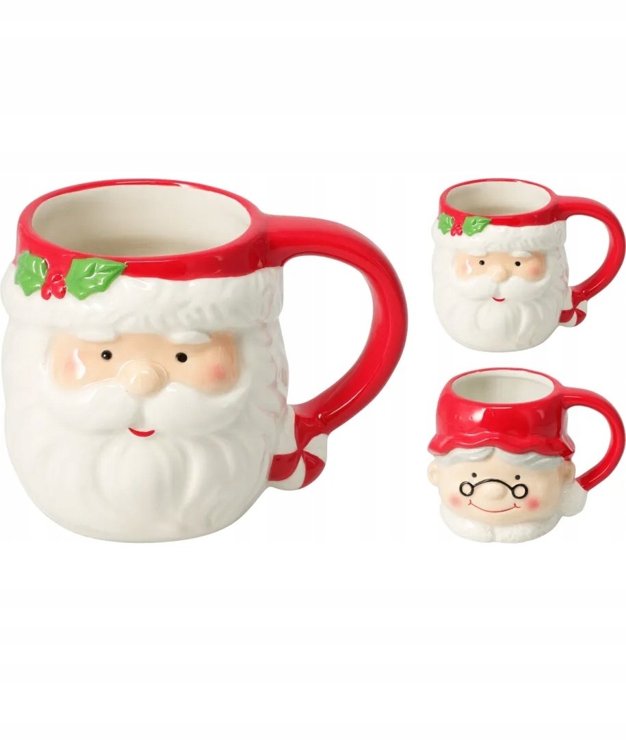 Kubek świąteczny z dolomitu Święty Mikołaj 3D 350 ml 1szt