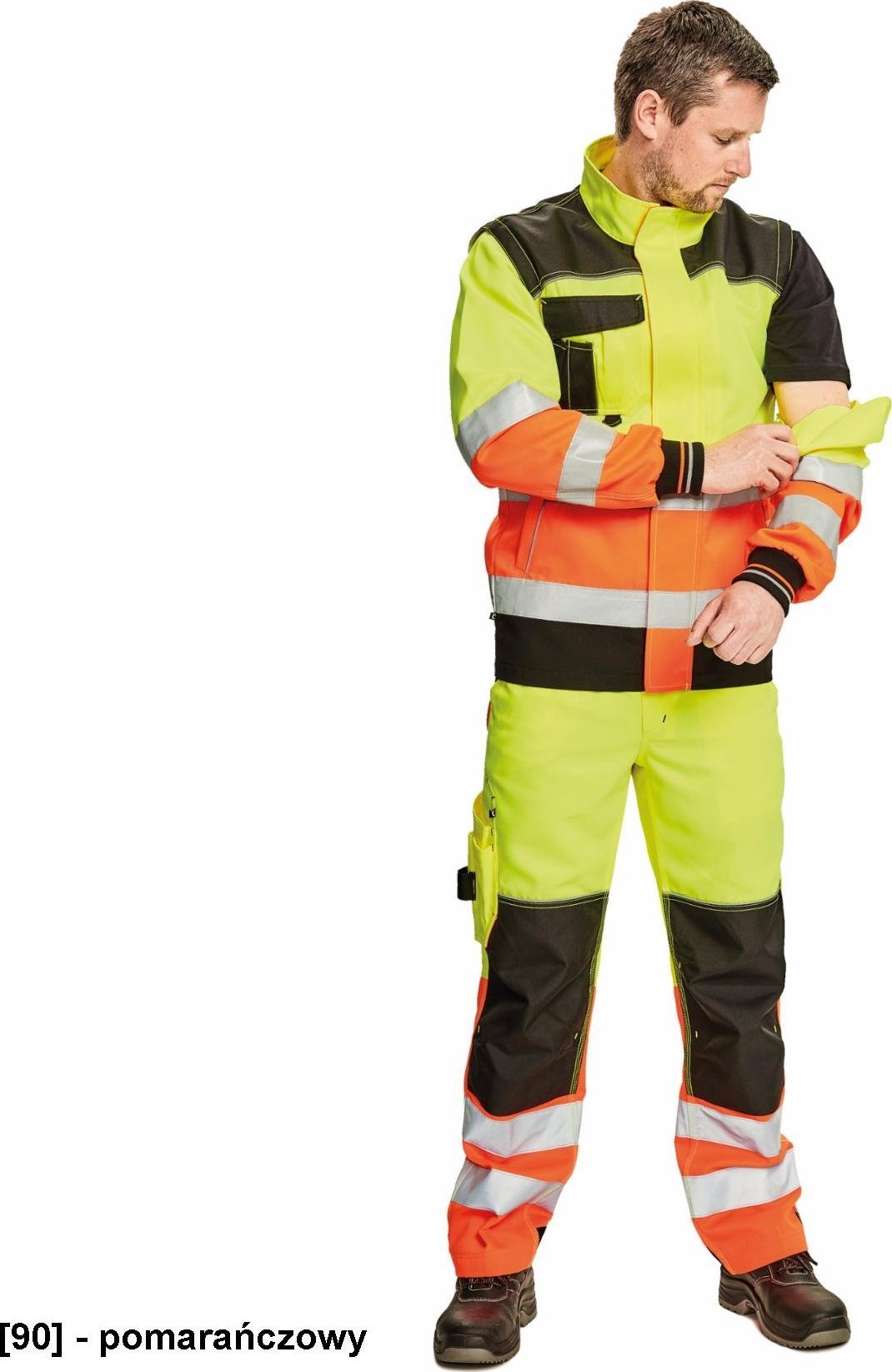 CERVA KNOXFIELD HI-VIS kurtka - męska, pikowana kurtka ze stójką z materiału hi-vis - pomarańczowy 46