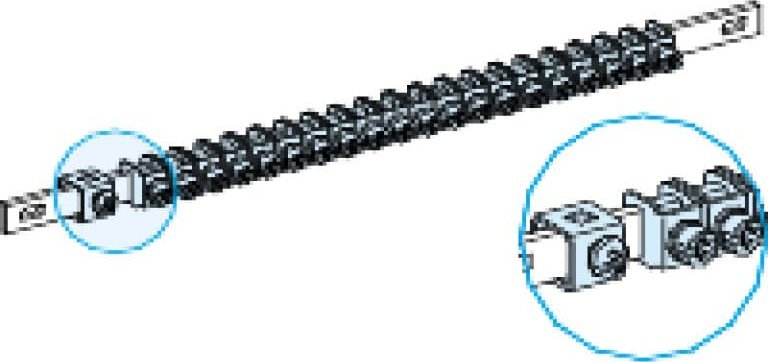 Schneider Electric Prisma Plus G Szyna uziemiająca 12x13x450mm z 40 zaciskami LVS04200