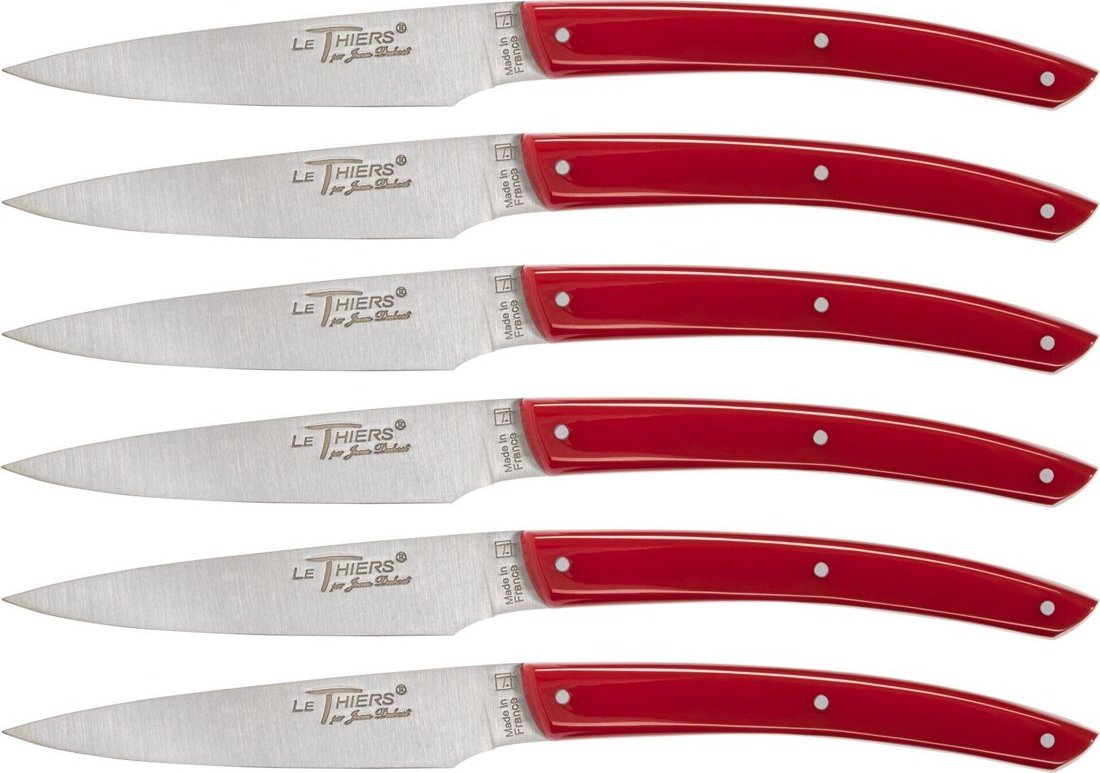 Laguiole Tradition Jean Dubost Laguiole 6 pcs. Knife Set, Acrylic Red