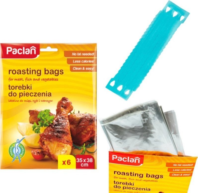 Paclan Torebki do pieczenia ziemniaków duże + klipsy 6szt