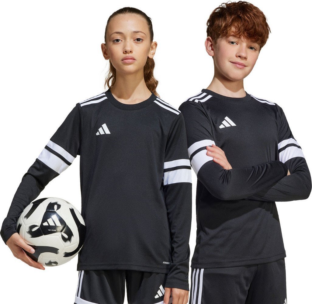 Koszulka dla dzieci adidas Squadra 25 Long Sleeve Jersey czarno-biała JJ0047 152cm