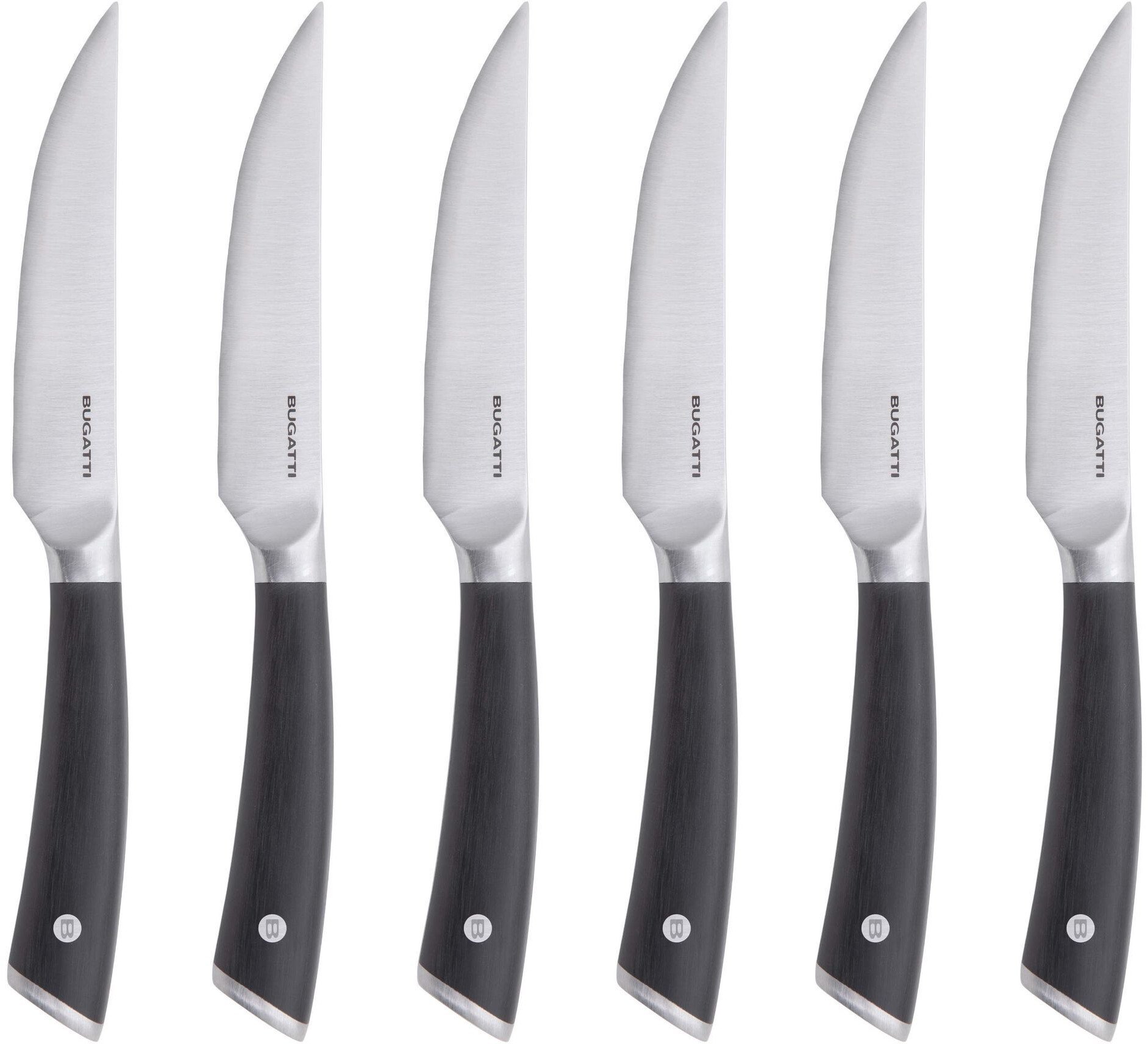 AUBERGE - zestaw 6 noży do steków z płaskim ostrzem w drewnianym opakowaniu