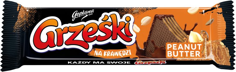 Grześki Na krawędzi Wafel przekładany kremem arachidowym 40 g