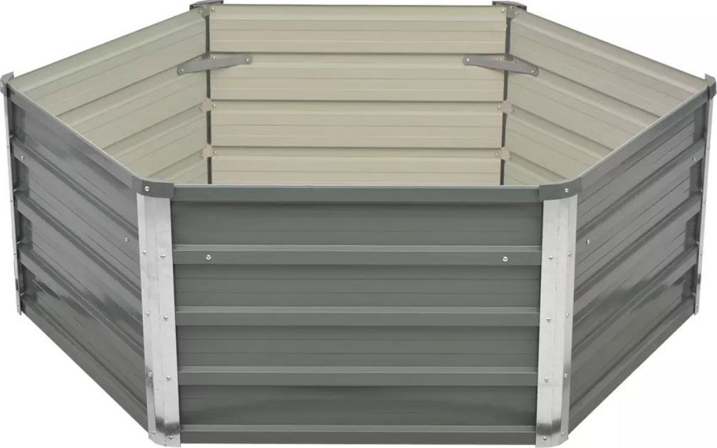 vidaXL Donica do podniesionej grządki 129 x 129 x 46 cm, stal galwanizowana, szara